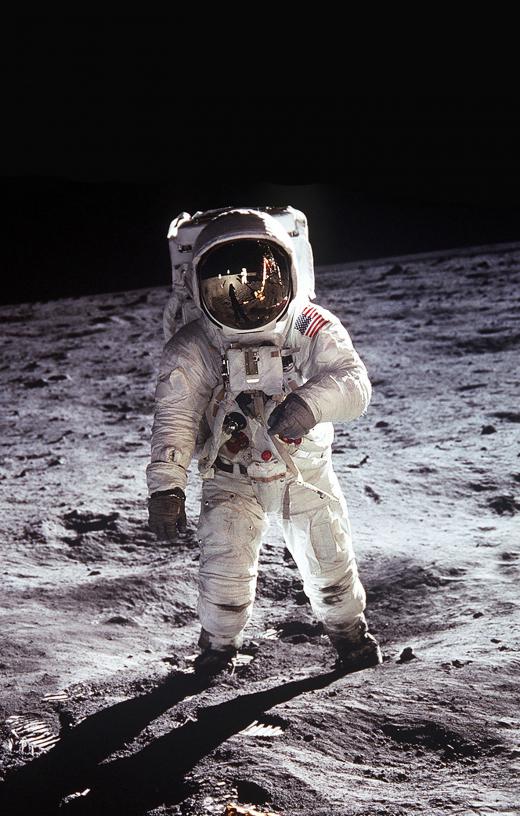 US astronaut Buzz Aldrin wore a pressure suit on the Moon.