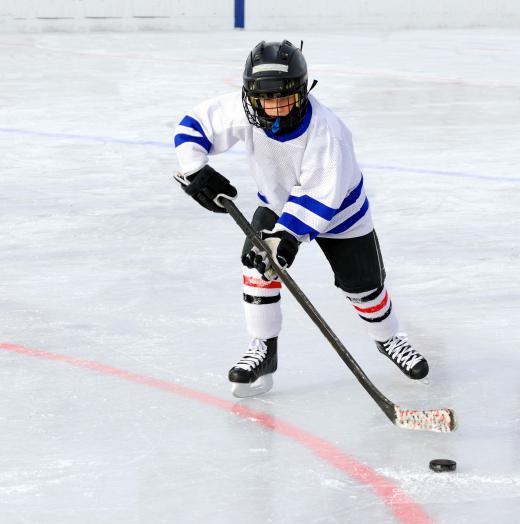 Hockey is a contact sport that involves teams of skating players.