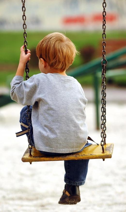Swing sets are included in most playgrounds.