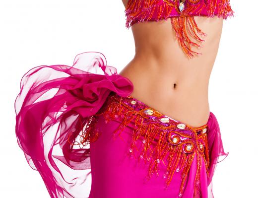 Belly dancing costumes usually include a flowing skirt.
