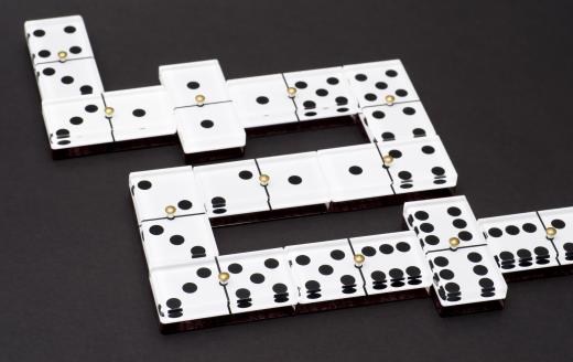 The objective in some domino games is to form specific shapes or patterns.