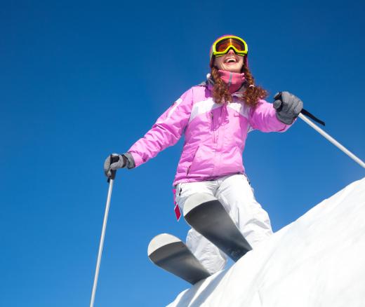 Twin-tip skis offer stability and are adaptable for use on a wide variety of terrain.