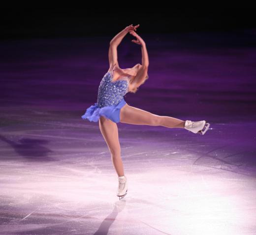 Figure skaters practice for competitions at ice rinks.