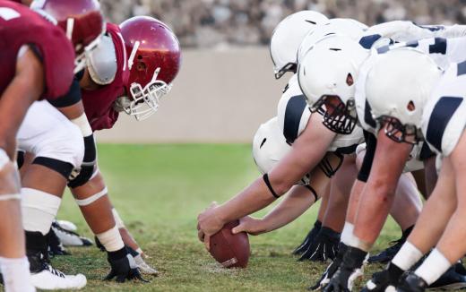 Defensive linemen will generally play close to the line of scrimmage.