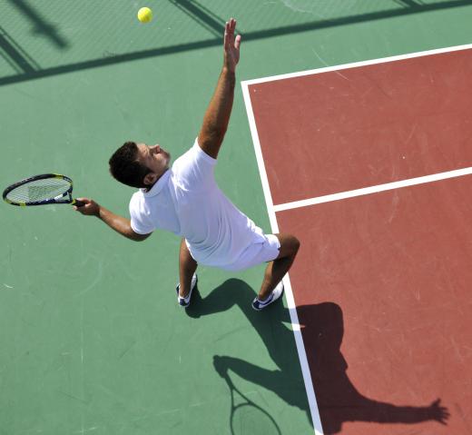 The biomechanics of tennis include the proper way to serve the ball.