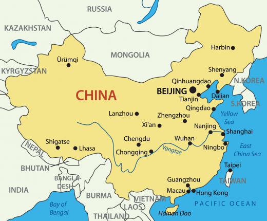 A map of China.