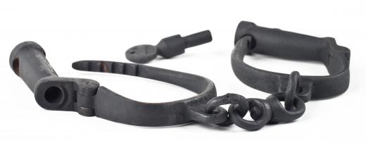 Antique iron shackles.