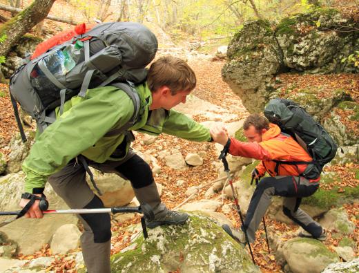 Some climbing shoes are better suited for the rough terrain of wilderness trails.