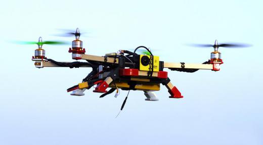 Quadcopters, which use four rotors, are often controlled remotely.