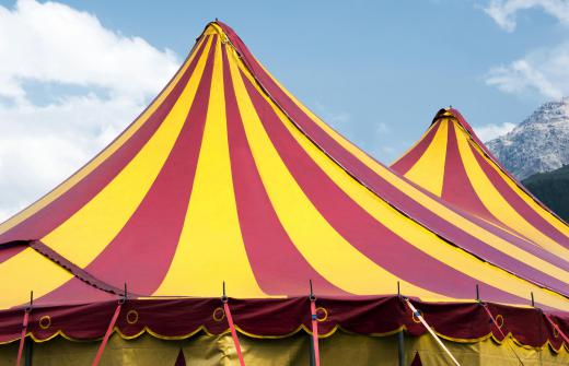 Circus tents can be used for parties and other special occasions.