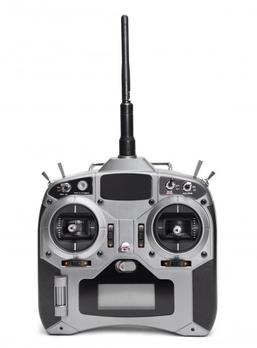 Remote control for a helicopter.