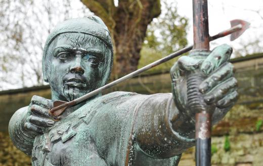 The mythical figure of Robin Hood used a bow and arrows to rob his victims.