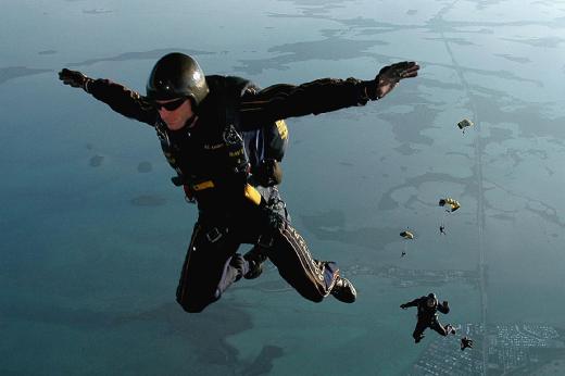 Some extreme ironists have pressed clothing while skydiving.