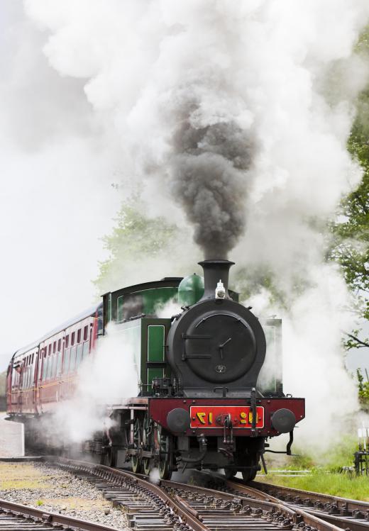 Steam-powered trains were a popular form of transportation during the 1800s.