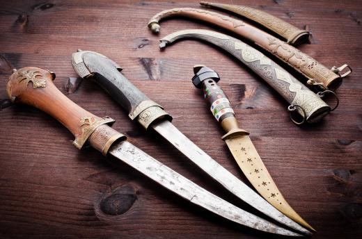 Original martial arts defense methods included using weapons such as daggers.